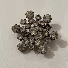 Vintage Rhinestone Brooch. Clear Stones, Silvertone. VG.