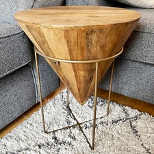 Mango Wood Cone Side Table