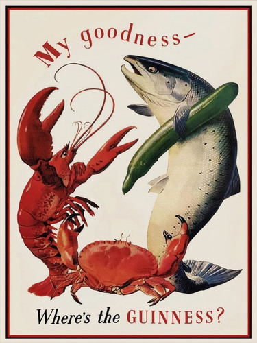 Vintage guinness seafood - guinness,