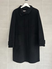 Max Mara Studio Angora Wool Black Coat UK 10 