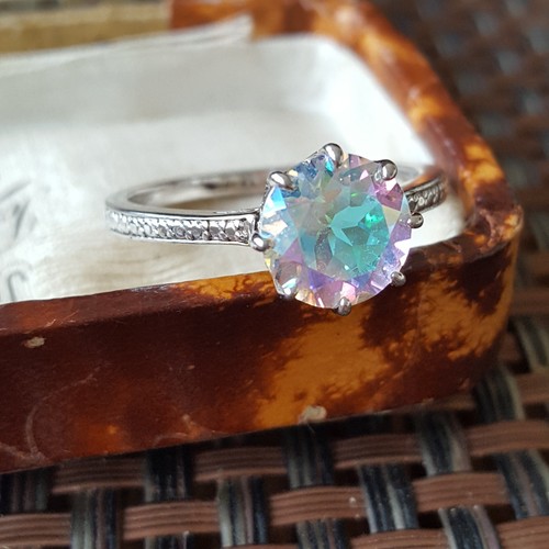 Sterling silver ring mystic - silver,