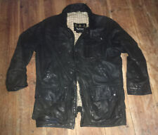 Mens Barbour Bushman Leather Jacket Black Med-Large. 42”-46” Chest P2P 26”