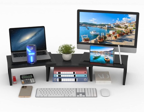 Dual monitor riser stand - dual,