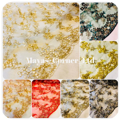 Embroided pearl beaded - pearl, double