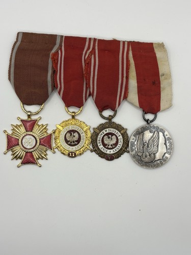 Polish medal set gold cross - polish,