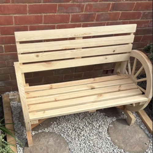 Wooden love seat - rustic, garden