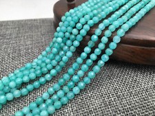 Natural 4mm Faceted Blue Aquamarine Round Gemstone Loose Beads 15"Strand AAA