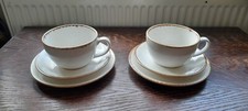 Seasons Coffee cup, saucer & side plate x 2. Porcelain Hotel ware. New old stock