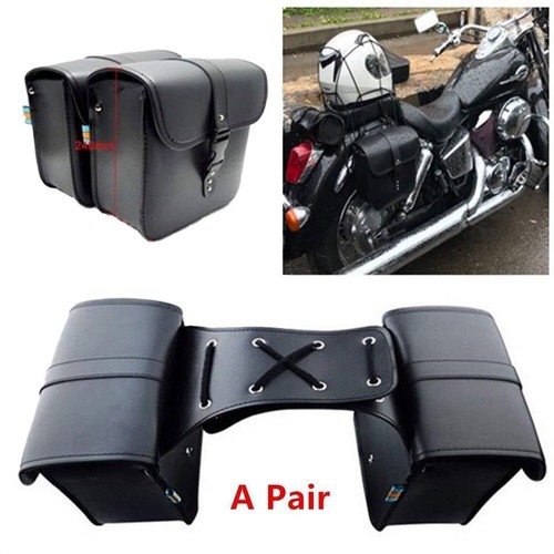 2pcs leather motorcycle pouch - leather,
