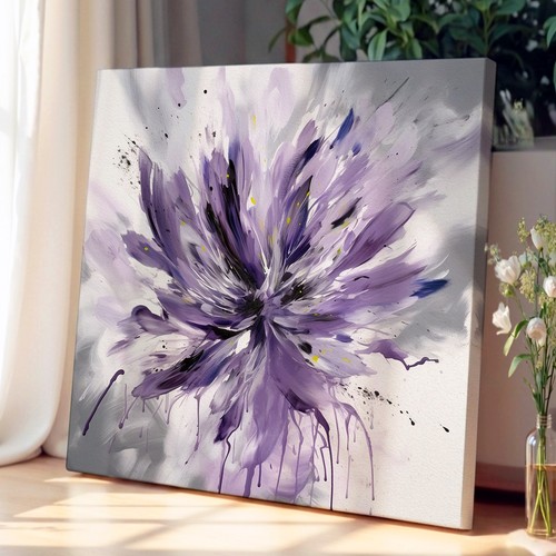 Lavender flower gestural art - gestural,