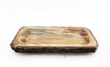 31cm Wooden Tray Tree Bark