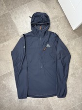 Mountain Equipment Aerofoil Jacket Hooded 1/2 Zip Lightweight Mens Small Navy