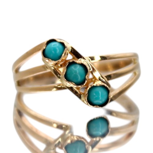 Gold ring turquoise stone - gold, 3