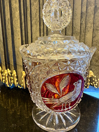 Vintage lead crystal lidded - lead,