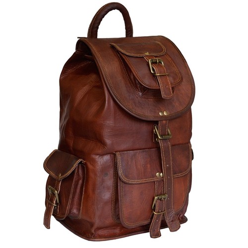 Goat leather bag backpack - leather,