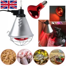 250W Infrared Heat Lamp Poultry Puppies Dog Kittens Piglets Animals with Bulb UK