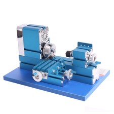 Mini Motorized Lathe Machine DIY Tool Metal Woodworking Hobby