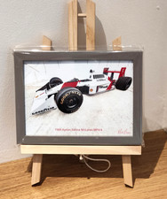 Formula 1 Ayrton Senna McLaren MP4/4 1988 5 X 7" Framed Print & Easel