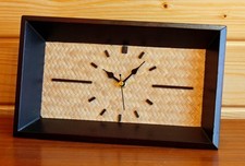 NEW 30cm Oriental Style Mantel Clock - Vintage Mid Century Clock Wooden Clock