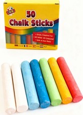 50x Coloured Chalk Sticks