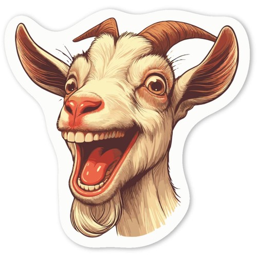 Laughing billy goat - billy, goat'