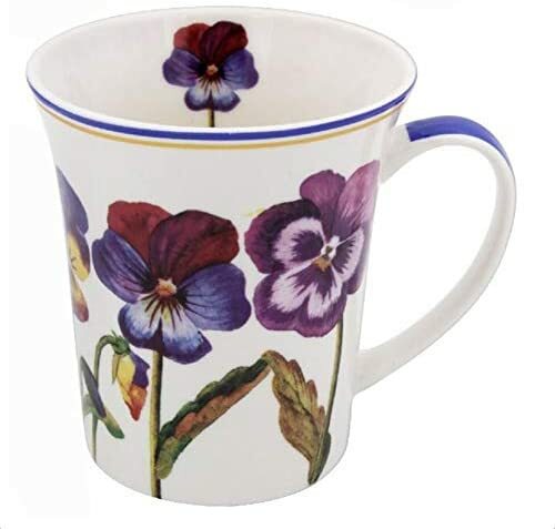 Pansy flower mug fine china - flower,