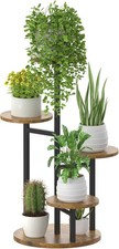 LyTaispuly 5 Tier Plant Stand Indoor Outdoor, Tiered Metal Wood Plant Pot Stand