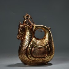 Old Rare gilt bronze ewer from
