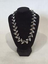 Zara Gun Metal Matallic Rhinestone Collar Necklace