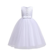 Holy Communion Dress White Lace Bridesmaid Dress Flower Girl Dress 7-13 Years