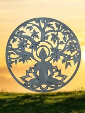 Buddha Metal Garden Outdoor Wall Art Plaque 53cm Diameter