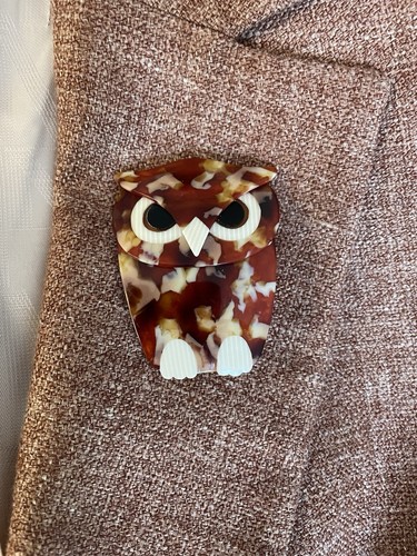 Lea stein owl brooch paris - stein,