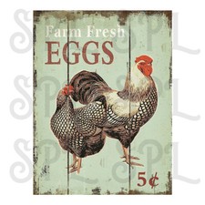 Farm Fresh Eggs Retro replica vintage style metal tin sign/plaque HOME Decor