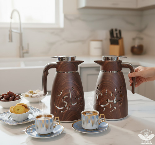 Brown arabic flask kahwa - flask,