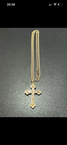 Solid gold cross with - solid,