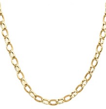 9ct Yellow Gold 24 inch Oval Belcher Chain Necklace - 3.5mm Width
