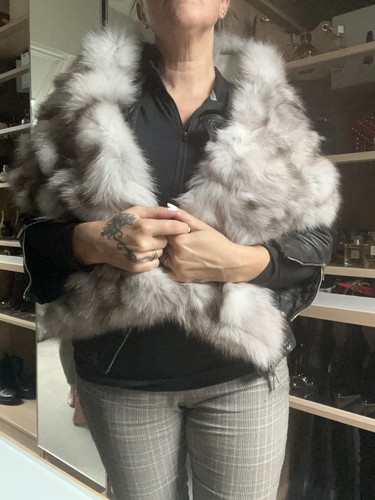 Real fox fur stole scarf - real, ,