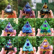 Natural Crystal Stone Orgone Orgonite Pyramid Reiki Healing Energy Meditation 