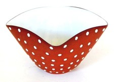  VINTAGE 1960'S GRAVEREN NORSK POLKA DOT MODERNIST POTTERY BOWL