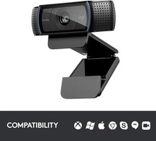 Logitech C920 HD Pro Webcam Streaming Video Calls Full HD 1080p 30fps