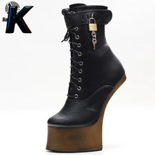 7Inch High Heel New Fancy Ponyplay Bootfetish Ankle Platform Boots in Stock Fast