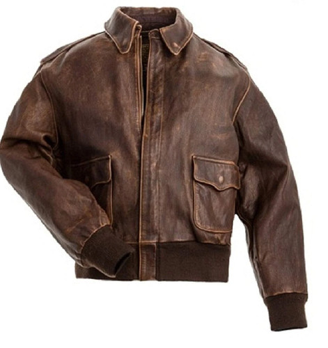 Men brown genuine bomber - brown,