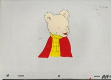 RUPERT THE BEAR Cartoon Animation 12.5x10.5" Cel A-18 in Red Sweater & Scarf