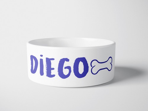 Personalised ceramic dog bowl - personalised,