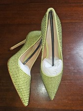 Schutz Lou Crystal Green Lime Rhinestones Slip On High Heeled Pumps Size 7 $128