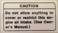 KAWASAKI Z650 GPZ900R Z1100R KZ1100R GPZ1100  AIR INTAKE CAUTION WARNING DECAL