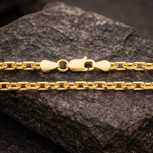 18ct gold oval belcher chain - gold,