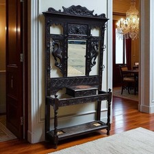 Victorian Oak Hall Stand With