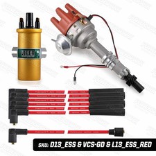 Ford Essex V6 Electronic Distributor Viper Gold Sports Coil Red 8mm HT Leads