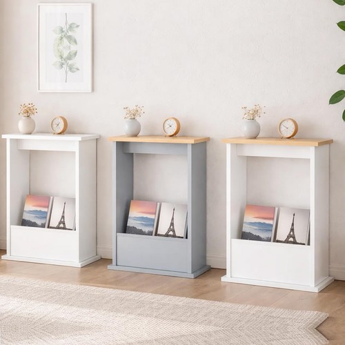Slim side table with magazine - side,